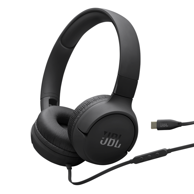 JBL Tune 520C USB-C - Black - Hi-Res wired on-ear headphones - Hero image number null